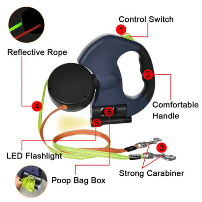 No-tangle double dog lead