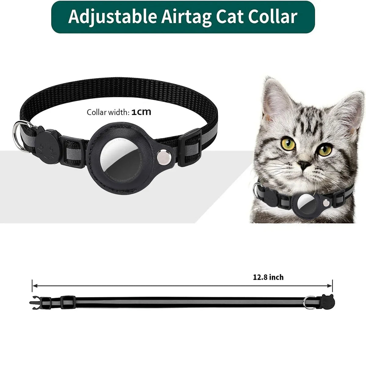 Adjustable Cat Air Tag Collar